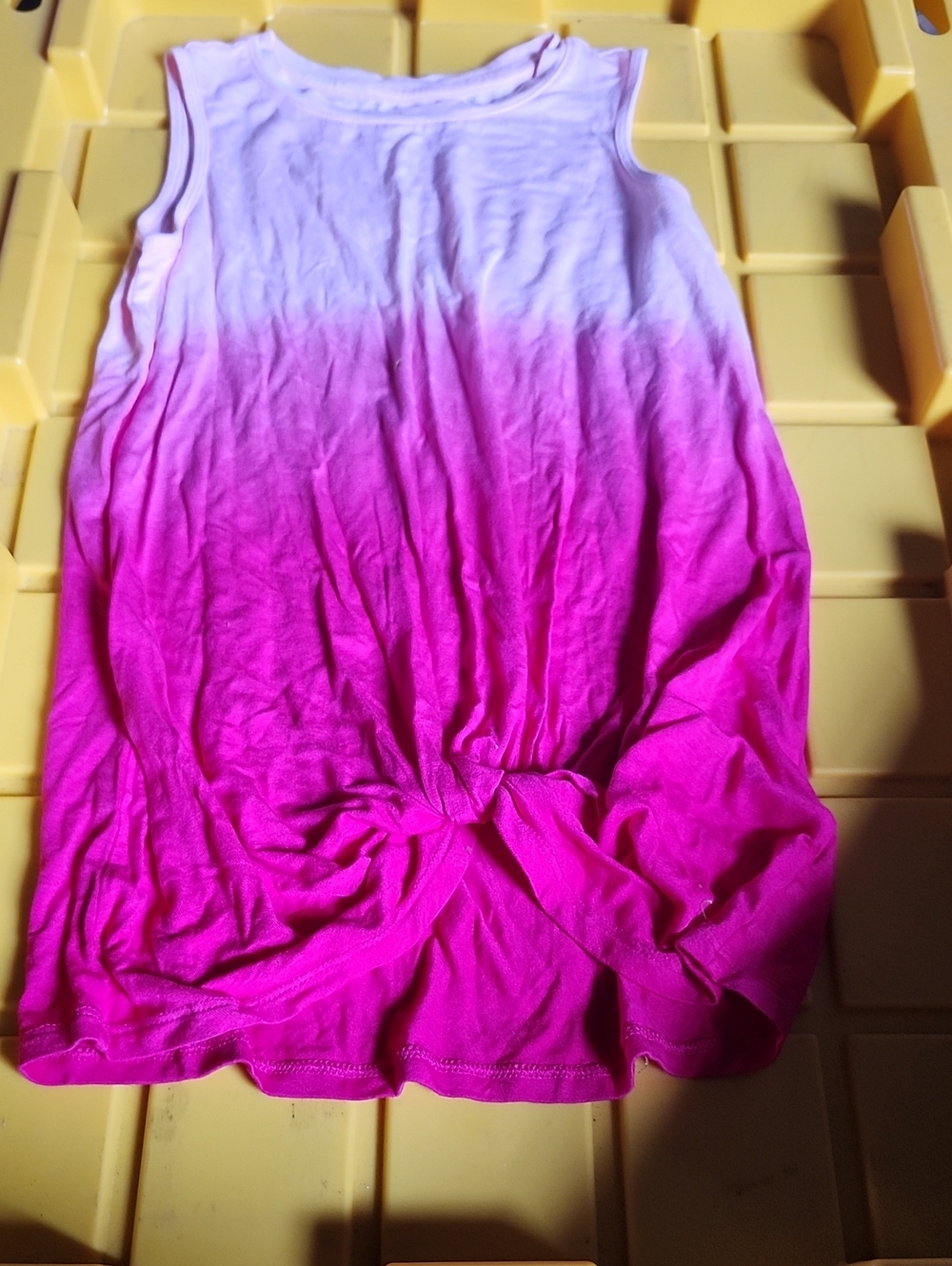wonder nation Pink to White Ombre Knot-Front Short Sleeve Tee